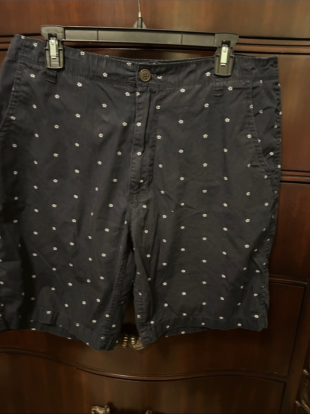 Arizona Jean Company Navy Micro-Dot Cotton Shorts